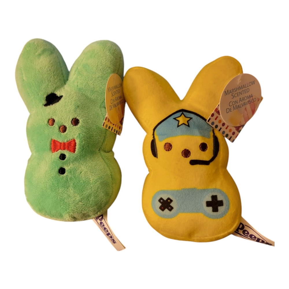 Peeps Scented Plush Bunny Set Kids OS Green Yellow New Gamer Dapper Marshmallow